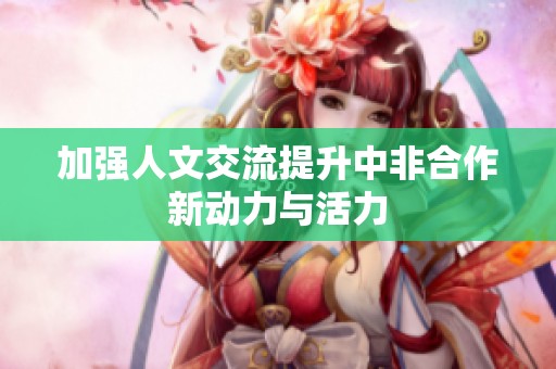 加强人文交流提升中非合作新动力与活力