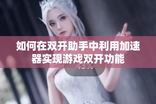 如何在双开助手中利用加速器实现游戏双开功能