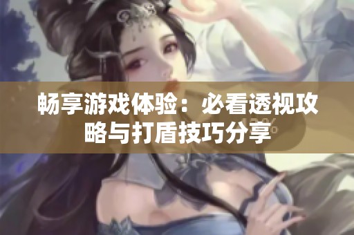 畅享游戏体验：必看透视攻略与打盾技巧分享