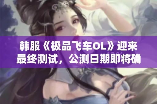 韩服《极品飞车OL》迎来最终测试，公测日期即将确定