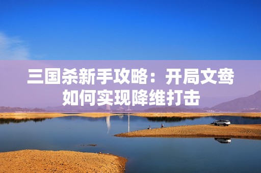 三国杀新手攻略：开局文鸯如何实现降维打击