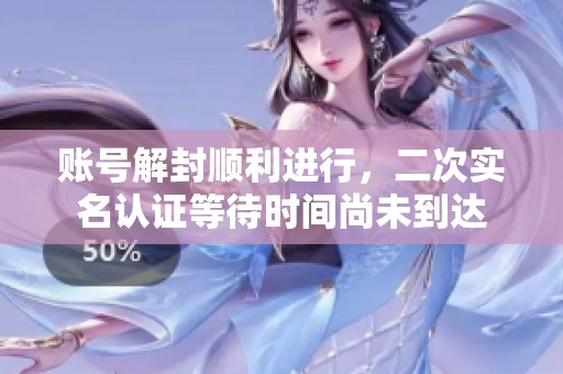 账号解封顺利进行，二次实名认证等待时间尚未到达