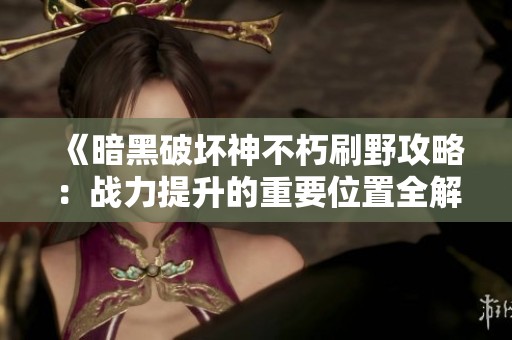 《暗黑破坏神不朽刷野攻略：战力提升的重要位置全解析》