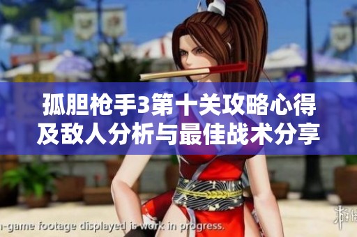 孤胆枪手3第十关攻略心得及敌人分析与最佳战术分享