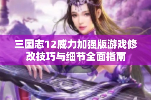 三国志12威力加强版游戏修改技巧与细节全面指南