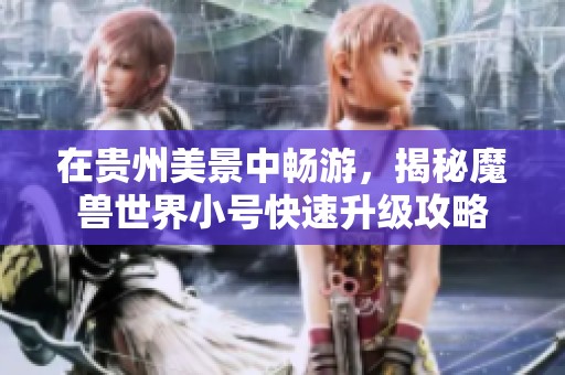 在贵州美景中畅游，揭秘魔兽世界小号快速升级攻略