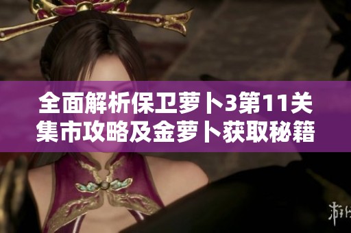 全面解析保卫萝卜3第11关集市攻略及金萝卜获取秘籍