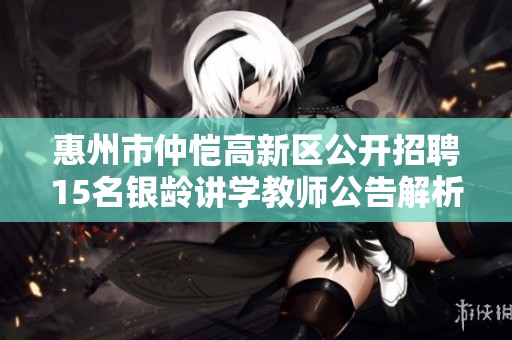 惠州市仲恺高新区公开招聘15名银龄讲学教师公告解析