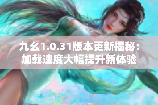 九幺1.0.31版本更新揭秘：加载速度大幅提升新体验