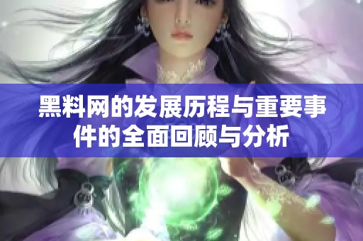 黑料网的发展历程与重要事件的全面回顾与分析
